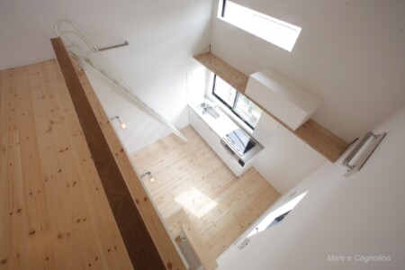 1.5階ロフト。DOMA(土間ガレージ)を見下ろす空間